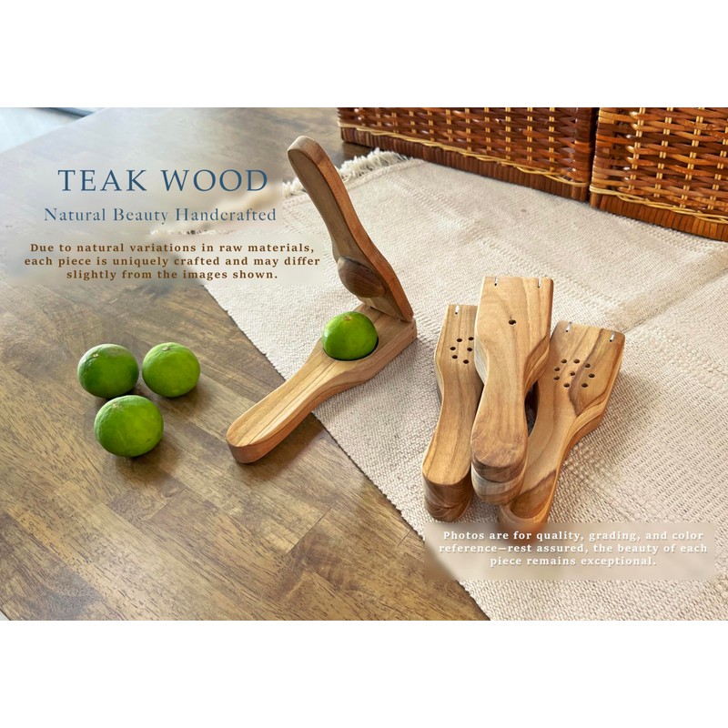 AeraVida Handmade Teak Wood Manual Lime Lemon Hand Juicer Squeezer