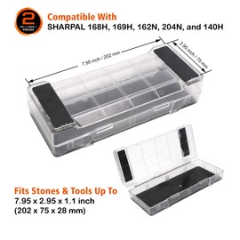 SHARPAL 160H 2PCS 2-in-1 Whetstone and Knife Sharpening Stone Holder & Storage Case with Non-Slip Rubber Base (Fits up to 7.95 x 2.95 x 1.1 inch / 202 x 75 x 28 mm)