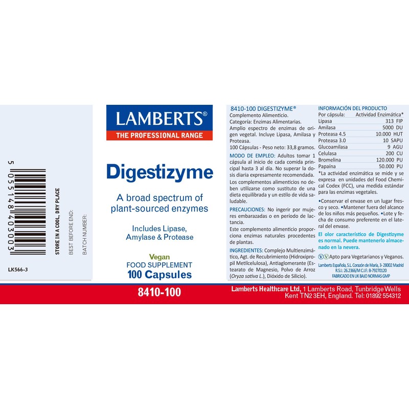 Lamberts Digestizyme – Broad Spectrum Plant Enzymes for Protein &