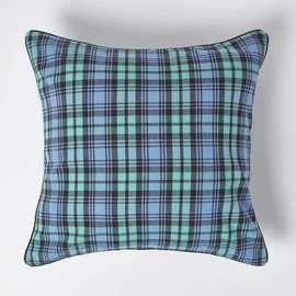 HOMESCAPES - 100% Cotton - Black Watch Tartan Check - Large Cushion Cover- 60 x 60 cm Square - 24 x 24 Inches - Scottish Green Black - 100% Cotton sofa Cushion Cover - Washable