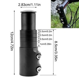 Bicycle Stem Extender, Stem Adapter Bicycle Handlebar, Bicycle Height Adapter, Cycling Bike Stem Extender, for 28.6 mm 1-1/8 Inch Mountain Bike Road Bike MTB