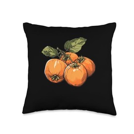 Persimmon Fruit Design Throw Pillow