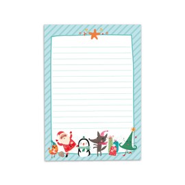 Letter Paper Set Santa Snowman Christmas Letter Pad with Envelope for Kids Girls Boys Christmas Stationery (Pad A5 with 25 Sheets + 15 Envelopes)