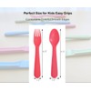 Jawbush 16 Pcs Kids Utensils, Plastic Kids Forks and Spoons,