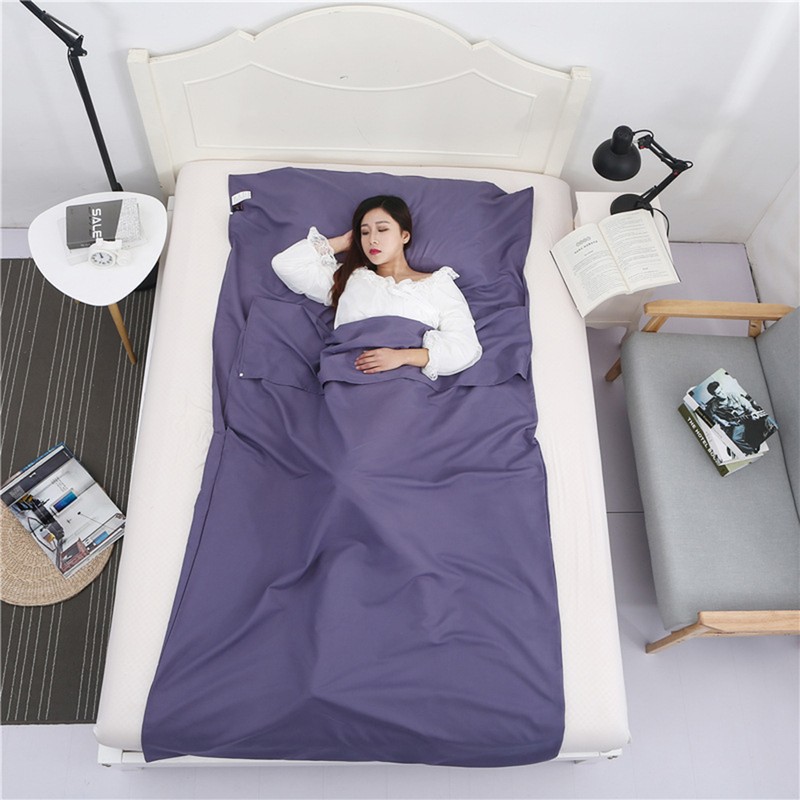 Portable Sleeping Sheet Polyester Fiber Sleeping Bag with Storage Bag
