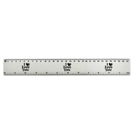 'I Love You with Heart' 30cm (12 Inch) White Plastic Ruler (RL00089582)