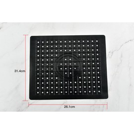 Ruikcoll Sink Liner, Sink Liner, Rubber Dish Drying Mat, Kitchen and Bathroom, Black, 31 x 26 cm, Pack of 2