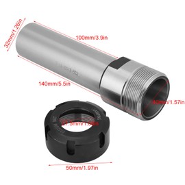 ER32 Holder C32 ER32 100L Alloy Steel Straight Shank Collet Holder CNC Milling Extension Rod for Deep Hole Machining Collets