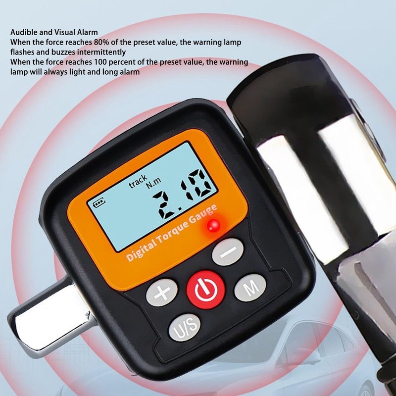 Digital Torsion Meter, Portable Wrench Adapter, 0.9 to 30N.m, 1/4