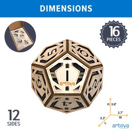 3D Wooden Puzzles for Teens & Adults – Smart Brain Teaser Puzzles, Wood Models, Creative & Educational Fun, Sustainable Materials, Ages 14 and Up Dodecahedron D12
