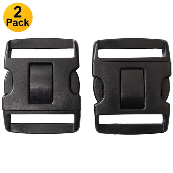 LytHarvest 2.25" Tri-Release Buckle Set, Replacement Buckle System for 2-1/4in Duty Belt, 2-Pack, Black