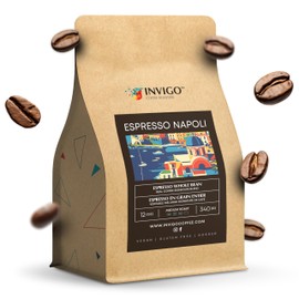 Invigo Espresso Coffee Beans 340g - Aroma-Rich Whole Coffee Bean, Small Batch Local Premium Roasting, Vegan & Gluten-Free, Birthday or Christmas Gift for Coffee Lovers, Whole Bean, Espresso Napoli