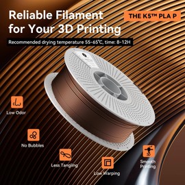 kexcelled Metallic PLA Filament 1.75mm,Brass Metal 3D Printer Filament PLA,Silk Metal Glossy Shiny Surface,Dimensional Accuracy +/- 0.03mm,1kg Reusable and Removable Spool