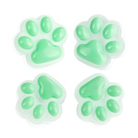 URSUN Cute Cat Paw Cabinet Knobs,4pcs Cat Paw Shape Decorative Dresser Knobs for Cabinets and Drawers,Unique Design Drawer Pulls Suitable for Kids Room, Kitchen,Bedroom and Funky Furniture (Green)