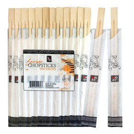 KOTO Premium Disposable Bamboo Chopsticks - 100 Pairs Individually Wrapped | Splinter-Free & Compostable | Perfect for Sushi, Ramen, Takeout & Restaurant Use