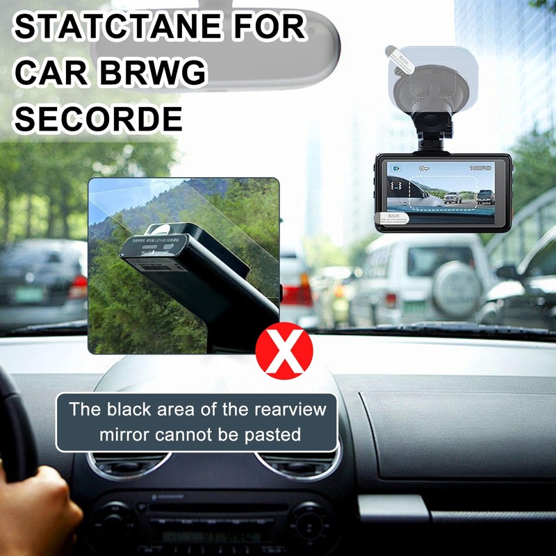 Cipszoely 8 Pcs Electrostatic Windshield Dashcam Stickers, Sturdy Dash Cam