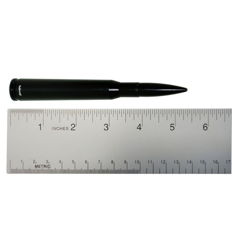 VMS RACING 50 CAL Caliber BLACK BULLET ANTENNA with ANTI-THEFT