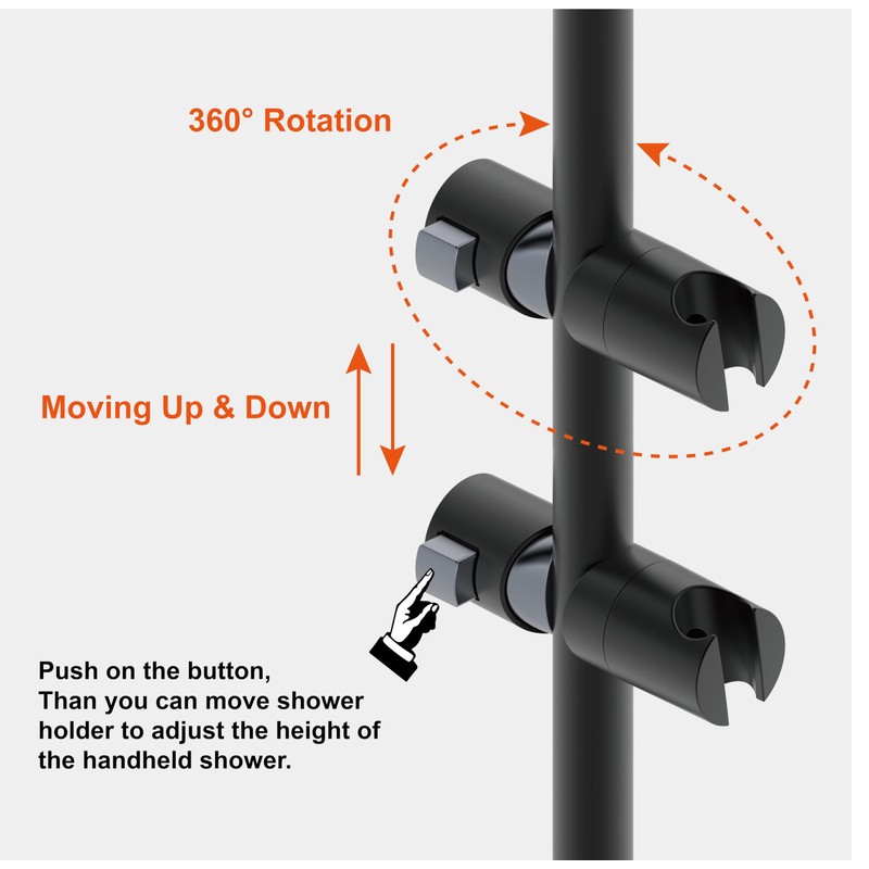 Shower Head Holder for Slide Bar Adjustable Hand Shower Holder