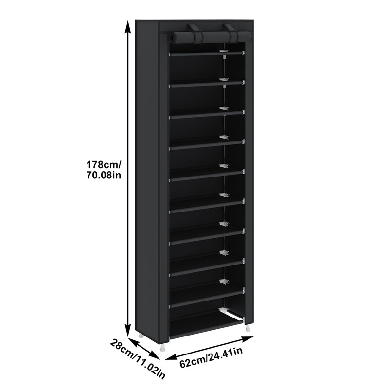 UDEAR 10-Tier Free Standing Shoe Rack Sturdy Shoe Rack Organizer