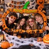 Halloween Inflatable Pumpkin Photo Frame with Spider Web and 6