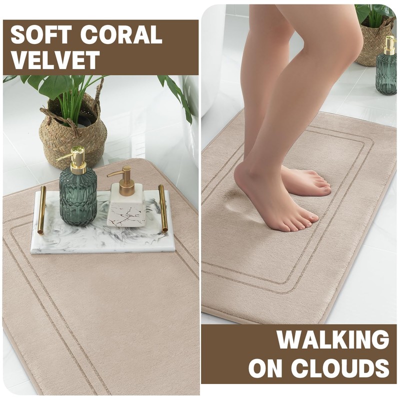 chakme Non-Slip Bath Mat, Bathroom Rug, Soft Bath Mat, Absorbent