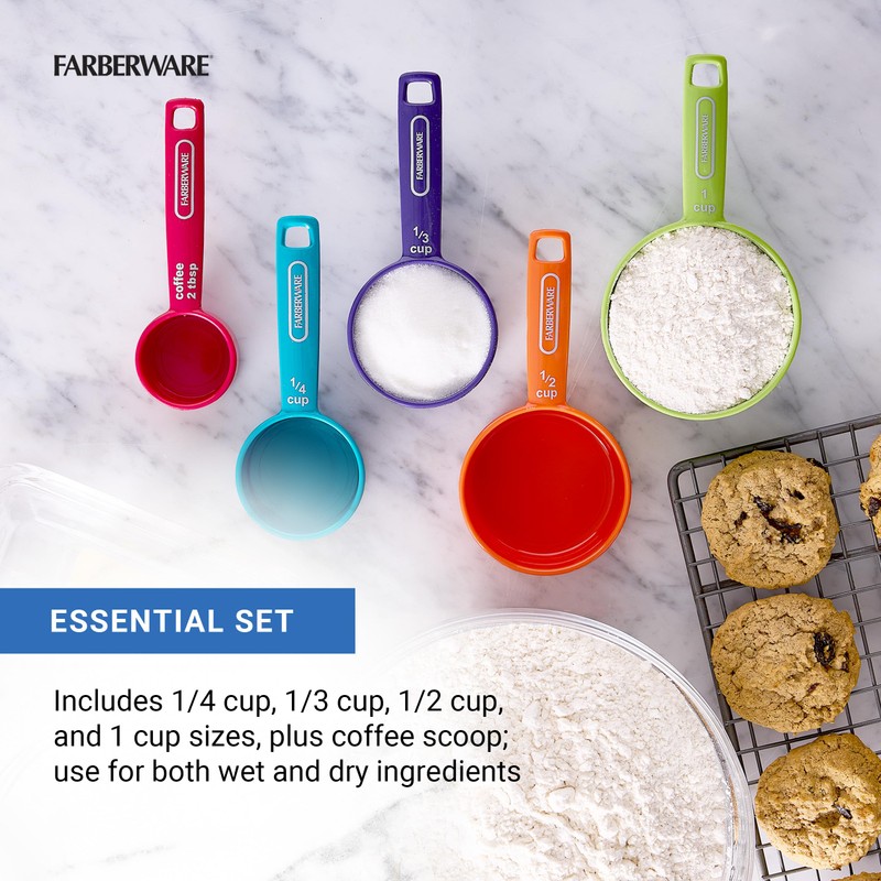 Farberware Professional 5-Piece Measuring Cup Set with Coffee Scoop Durable