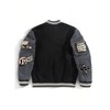 SOLY HUX Men's Letter Graphic Color Block Varsity Jacket Long