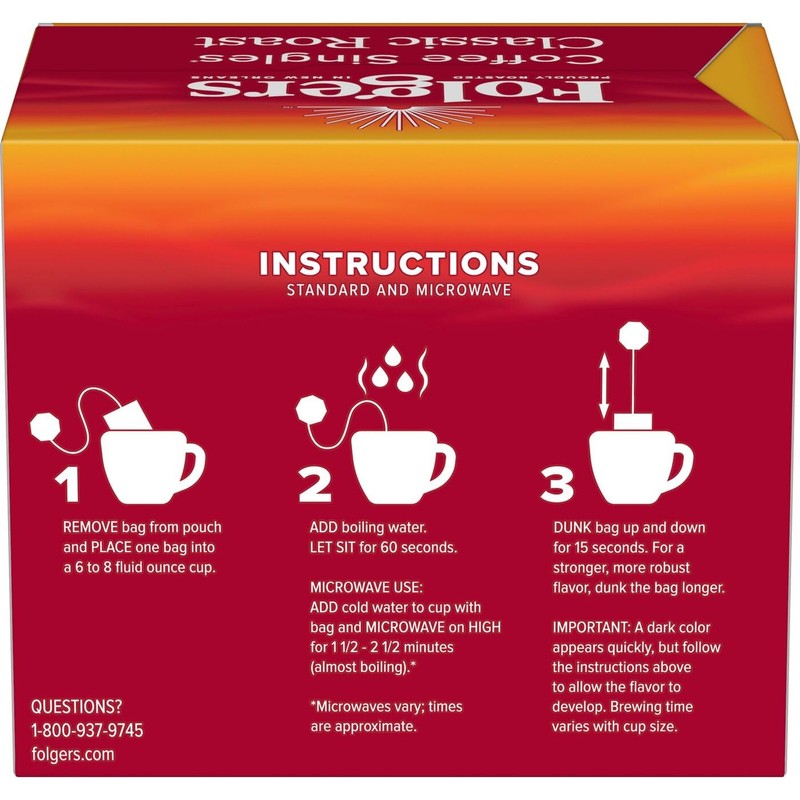 Folgers Coffee Singles - 19 packets per box, 12 boxes