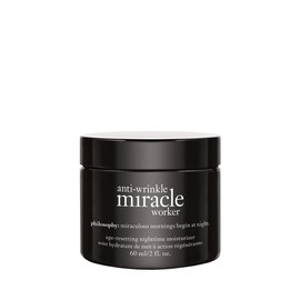 philosophy anti-wrinkle miracle worker line-correcting overnight cream face moisturizer - with vitamin C & hyaluronic acid - counteracts stress-induced damage for smoother skin - 2 fl oz