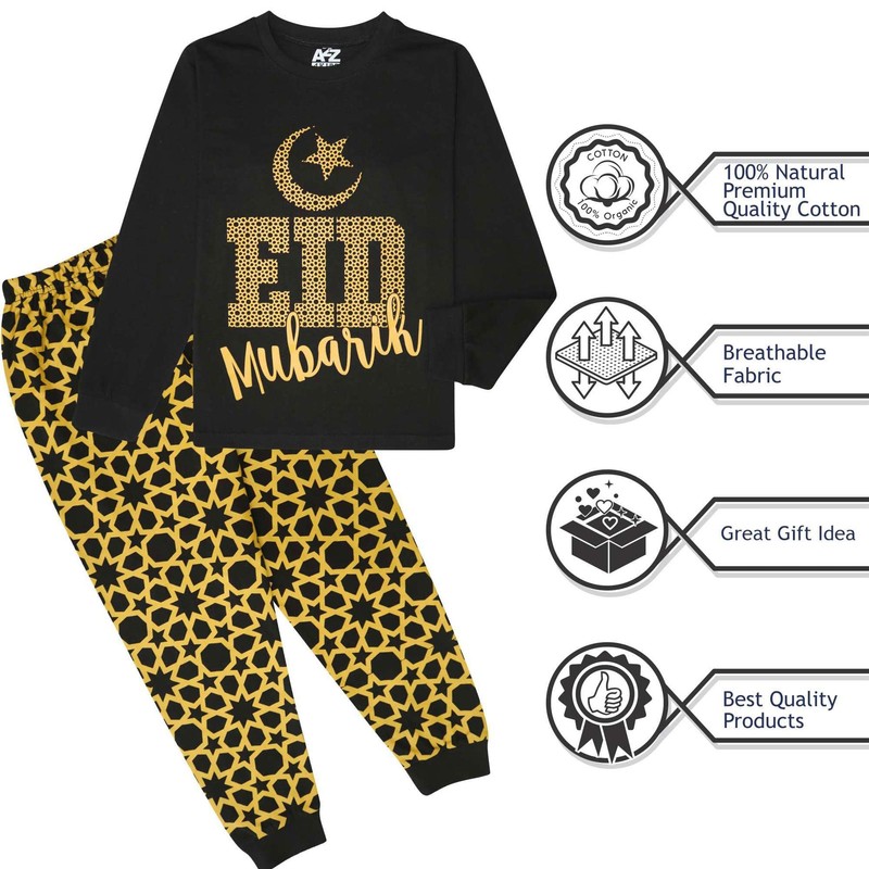 A2Z 4 Kids Girls Boys Childrens Black Eid - PJS
