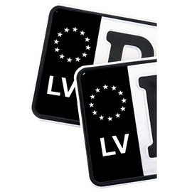 2 x Number Plate EU Field Sticker Film, Black, Car, Trailer, Caravan, Bus