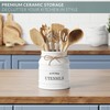Barnyard Designs Ceramic Farmhouse Utensil Holder for Kitchen Counter, Large