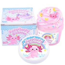 Axolotl Butter Slime Party Favors, Fun Pink Slime Add Ins, Super Soft, Stretchy, Non-Sticky, Scented for Kids, DIY Stress Relief Toy, Birthday Gifts for Girls and Boys, Classroom Rinkewards