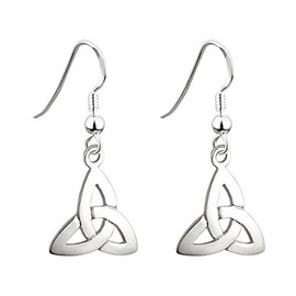Trinity Knot Earrings Sterling Silver Celtic Irish Drop Made in Ireland