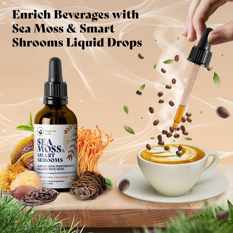 HAPPY FOX Irish Sea Moss Liquid Drops & Mushroom Tincture