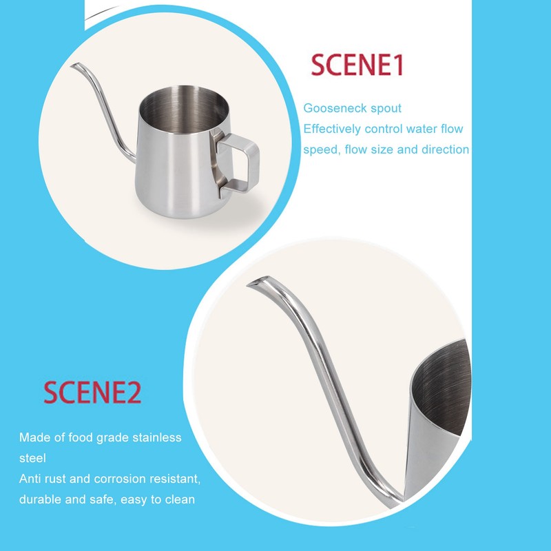 350ml Stainless Steel Hanging Ear Coffee Pot Gooseneck Spout Coffee