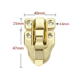 4pcs Toggle Catch Latch Clasp,Antique Vintage Buckle Lock with Screw,Box Latch,for Packaging Box,Gift Box Plate Buckle Locks Yellow 40 * 62mm