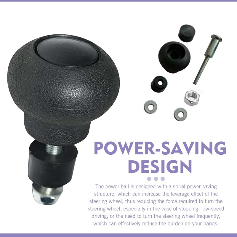 Merdege 2 PCS Steering Knob Spinner, Wear-Resistant Ergonomic Spherical Rotating