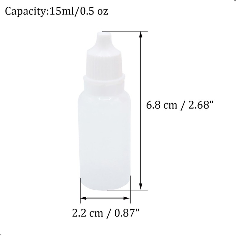 XIWENQUKU 2Pcs 15ml/0.5oz Plastic Dropper Bottles, Empty Squeezable Portable Travel