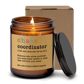 Chaos Coordinator Gifts Scented Candle for Women Men,Thank You Gifts for Women Boss Coworker,Employee Appreciation Gift,7oz Candles