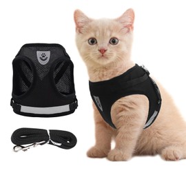 Anlitent Small Sized No Pull Kitten Cat Harness and Lead Set for Walking, Escape Proof Kitten Vest Harnesses with Buckle for Puppy Small Animals/Cats, Easy Fit Cat Collar Extra Small