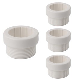 Xiboya textile 4pcs Pool Umbrella Stabilizer Adapter Threaded Adapter Sleeves Pool Umbrella Sleeve Umbrella Pole ONLY Fits for Outdoor Patio Deck 1 3/4" Umbrellas Insert (White)