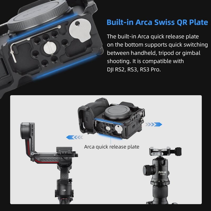 Nitze A6700 Cage for Sony Alpha 6700 Camera with Built-in