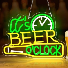 Beer O'clock LED  Light Sign Eco friendly