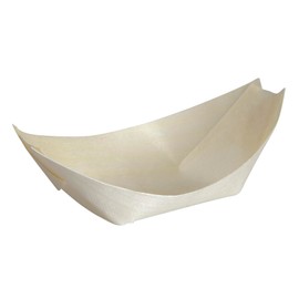 ABENA Gastro Disposable Bowls, Wooden Bamboo Boats | 100 Pack | 11.5cm x 7cm x 3cm | Bamboo Boats for Canapes and Small Desserts. Biodegradable and Compostable Eco-Labelled Option