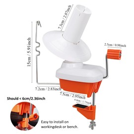 Ayasee Needlecraft Yarn Ball Winder Hand-Operated Yarn Ball Winder Swift Yarn Winder (O22)