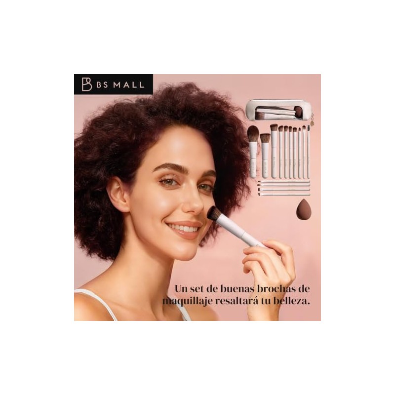 BS-MALL Juego de 14 brochas de maquillaje con 1 esponja: