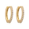 Dainty Turquoise CZ Small Hoop Earrings for Women Gold Plated