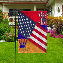 Flag-USA And Armenia Friendship Handprints American Flag Armenian Perfect Decoration Premium Polyester-Decorative Indoor Outdoor Flag