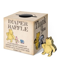 cidobi 51Pcs Winnie Diaper Raffle Tickets with 50 Writing Cards, the Pooh Diaper Raffle Box Set for Baby Shower, We Can Bearly Wait to Meet You Party Game Set, Party Favors Decorations Supplies